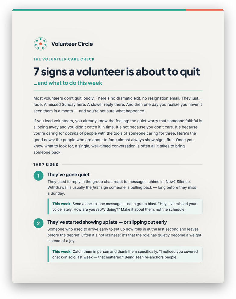 The Volunteer Care Check guide